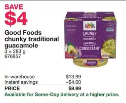 Costco Good Foods chunky traditional guacamole offer