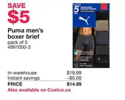 Costco Puma men's boxer brief offer