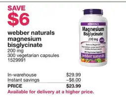 Costco webber naturals magnesium bisglycinate offer