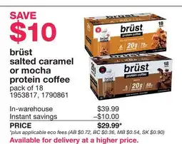 Costco Brüst salted caramel or mocha protein coffee pack offer
