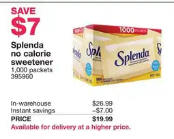 Costco Splenda no calorie sweetener offer