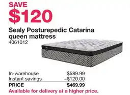 Costco Sealy Posturepedic Catarina queen mattress offer