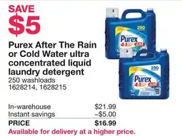 Costco Purex After The Rain or Cold Water ultra concentrated liquid laundry detergent offer