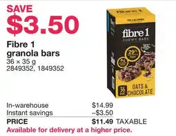 Costco Fibre 1 granola bars offer