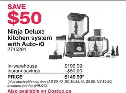 Costco Ninja Deluxe kitchen system with Auto-iQ offer