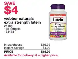 Costco webber naturals extra strength lutein offer