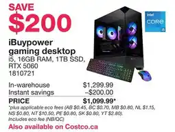 Costco iBuypower gaming desktop offer
