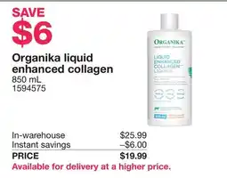 Costco Organika liquid enhanced collagen offer
