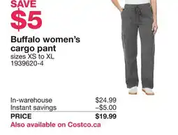 Costco Buffalo women's cargo pant offer