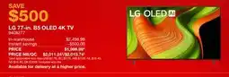 Costco LG 77-in. B5 OLED 4K TV offer