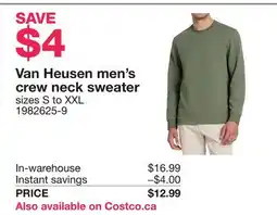Costco Van Heusen men's crew neck sweater offer