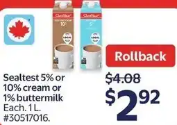 Walmart Sealtest 5% or 10% cream or 1% buttermilk offer