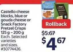 Walmart Castello cheese blocks and blue or gouda cheese offer