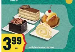 Marché Adonis Freshly baked assorted cake slices offer