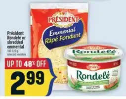 Marché Adonis Président Rondelé or shredded emmental offer