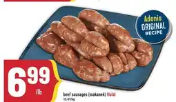 Marché Adonis Beef sausages (makanek) Halal offer