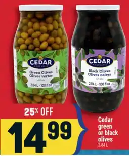 Marché Adonis Cedar green or black olives offer