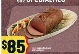 Marché Adonis Halal roastbeef potatoes and vegetables offer