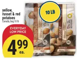 Marché Adonis Yellow, russet & red potatoes offer