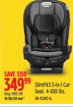 Canadian Tire Graco SlimFit3 3-in-1 Car Seat offer