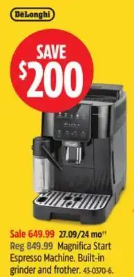 Canadian Tire DeLonghi Magnifica Start Espresso Machine offer