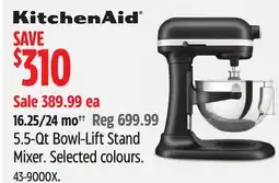 Canadian Tire KitchenAid 5.5-Qt Bowl-Lift Stand Mixer offer