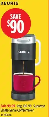 Canadian Tire Supreme Single-Serve Coffeemaker offer