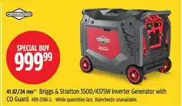 Canadian Tire Briggs & Stratton 3500/4375W Inverter Generator with CO Guard offer