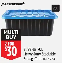 Canadian Tire 70L Heavy-Duty Stackable Storage Tote offer