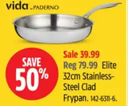 Canadian Tire Elite 32cm Stainless- Steel Clad Frypan offer
