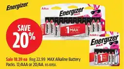 Canadian Tire MAX Alkaline Battery Packs offer