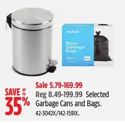 Canadian Tire Selected Garbage Cans and Bags offer