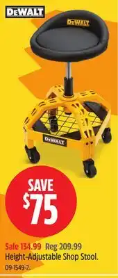 Canadian Tire Dewalt Height-Adjustable Shop Stool offer