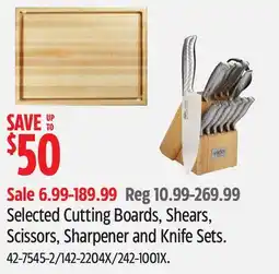 Canadian Tire Selected Cutting Boards, Shears, Scissors, Sharpener and Knife Sets offer