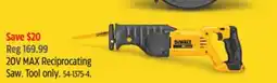Canadian Tire DEWALT 20V MAX Reciprocating Saw offer