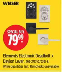 Canadian Tire Elements Electronic Deadbolt x Daylon Lever offer
