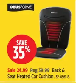 Canadian Tire Back & Seat Heated Car Cushion offer