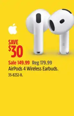 Canadian Tire AirPods 4 Wireless Earbuds offer
