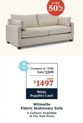 La Z Boy Wilmette Fabric Stationary Sofa offer