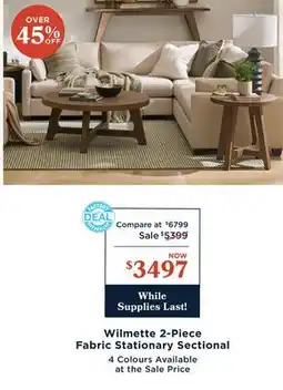 La Z Boy Wilmette 2-Piece Fabric Stationary Sectional offer