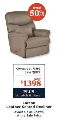 La Z Boy Larson Leather Seated Recliner offer