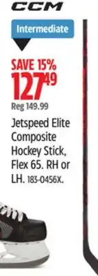 Canadian Tire CCM Jetspeed Elite Composite Hockey Stick, Flex 65 offer