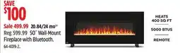 Canadian Tire 50˝ Wall-Mount Fireplace with Bluetooth offer