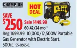 Canadian Tire 10,000/12,500W Portable Gas Generator with Electric Start offer