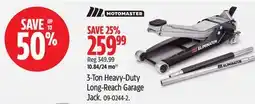 Canadian Tire 3-Ton Heavy-Duty Long-Reach Garage Jack offer
