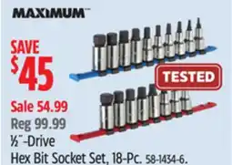 Canadian Tire 1⁄2˝-Drive Hex Bit Socket Set, 18-Pc offer