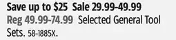 Canadian Tire MASTERCRAFT Selected General Tool Sets offer