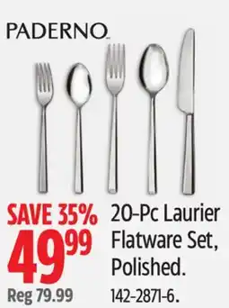 Canadian Tire PADERNO 20-Pc Laurier Flatware Set offer