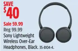 Canadian Tire Sony Lightweight Wireless Over-Ear Headphones, Black offer
