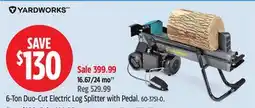 Canadian Tire 6-Ton Duo-Cut Electric Log Splitter with Pedal offer